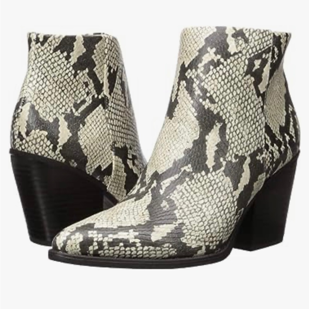 Snakeskin booties